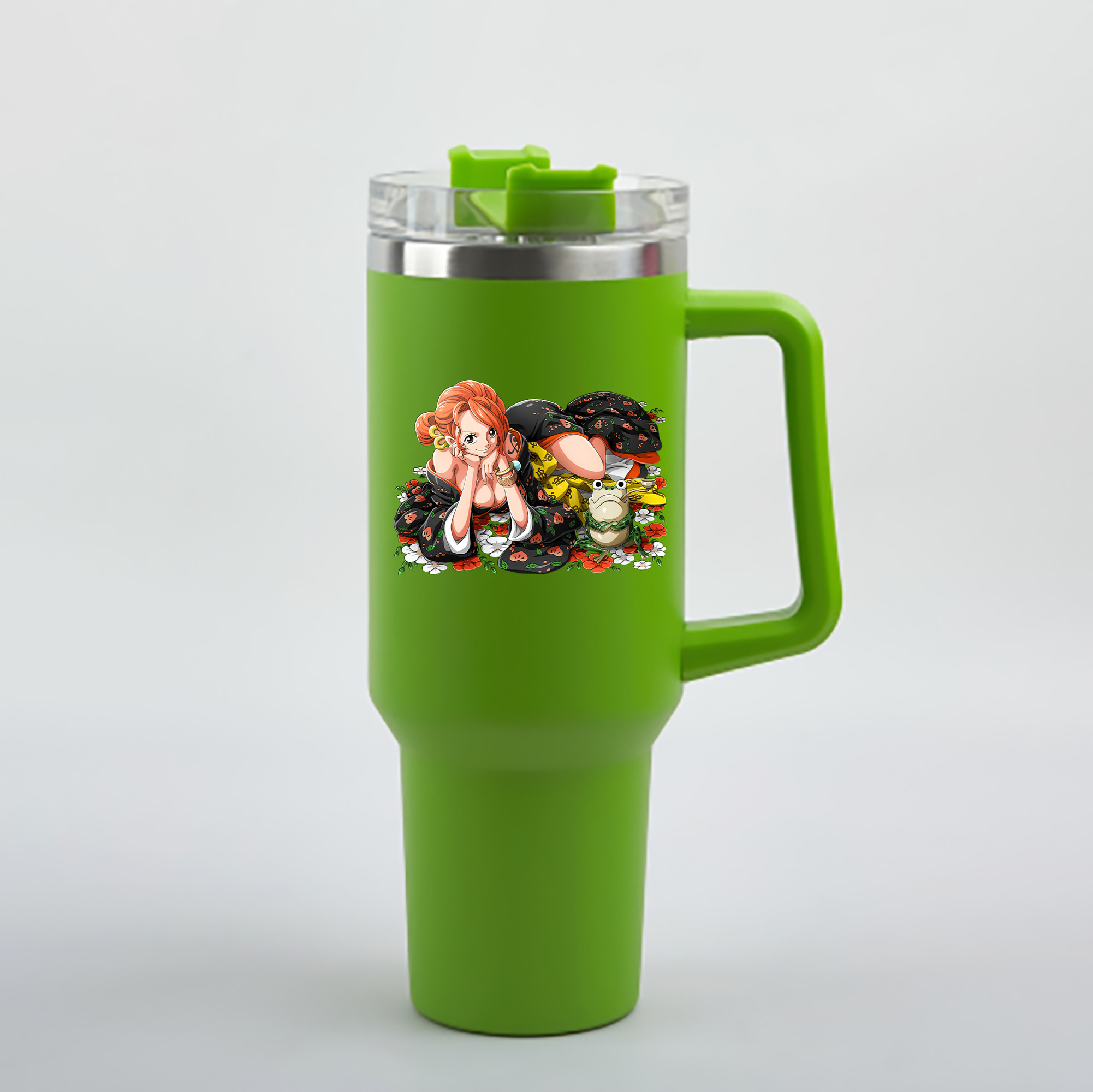 ワンピース ナミ ONE PIECE Nami 1200mL車用タンブラー - クリスタルステッカー（プラスチックストロー付き）